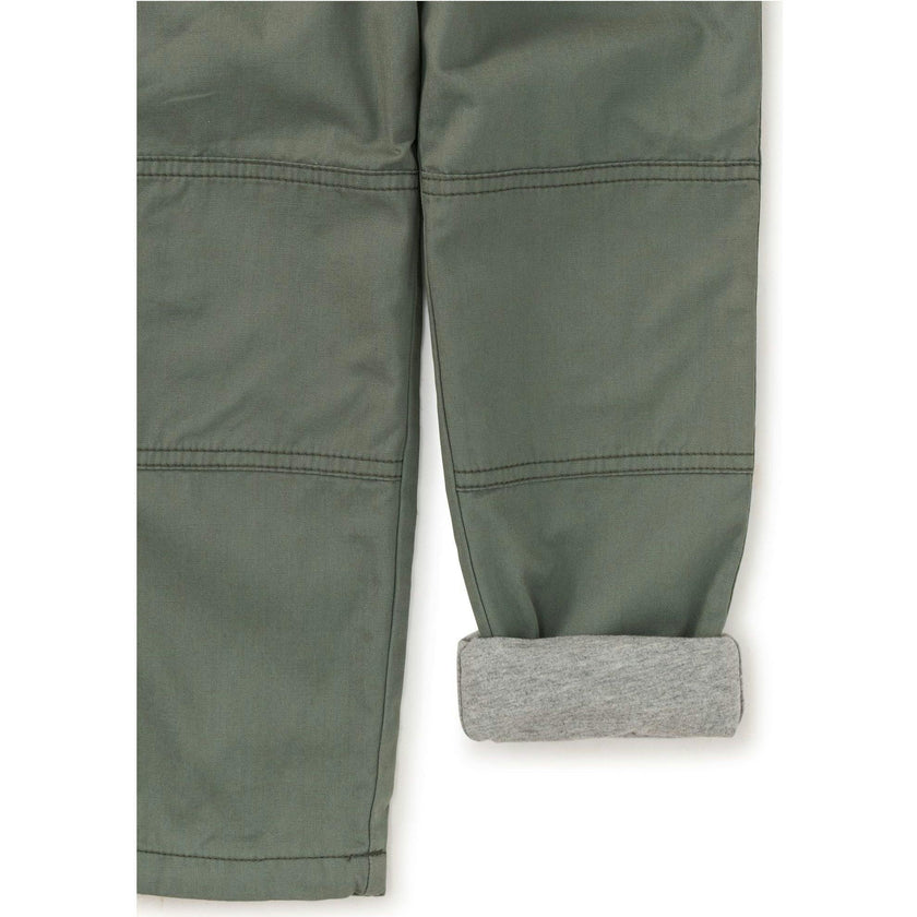 Cozy Does It Elastic Waist Drawstring Lined Pants, Green