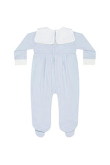 Blue Rocking Horse Embroidered Footie