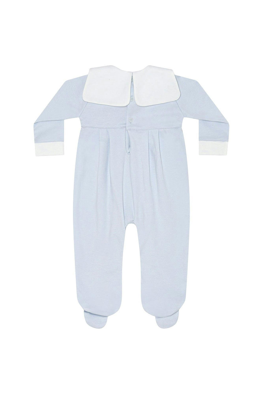 Blue Rocking Horse Embroidered Footie