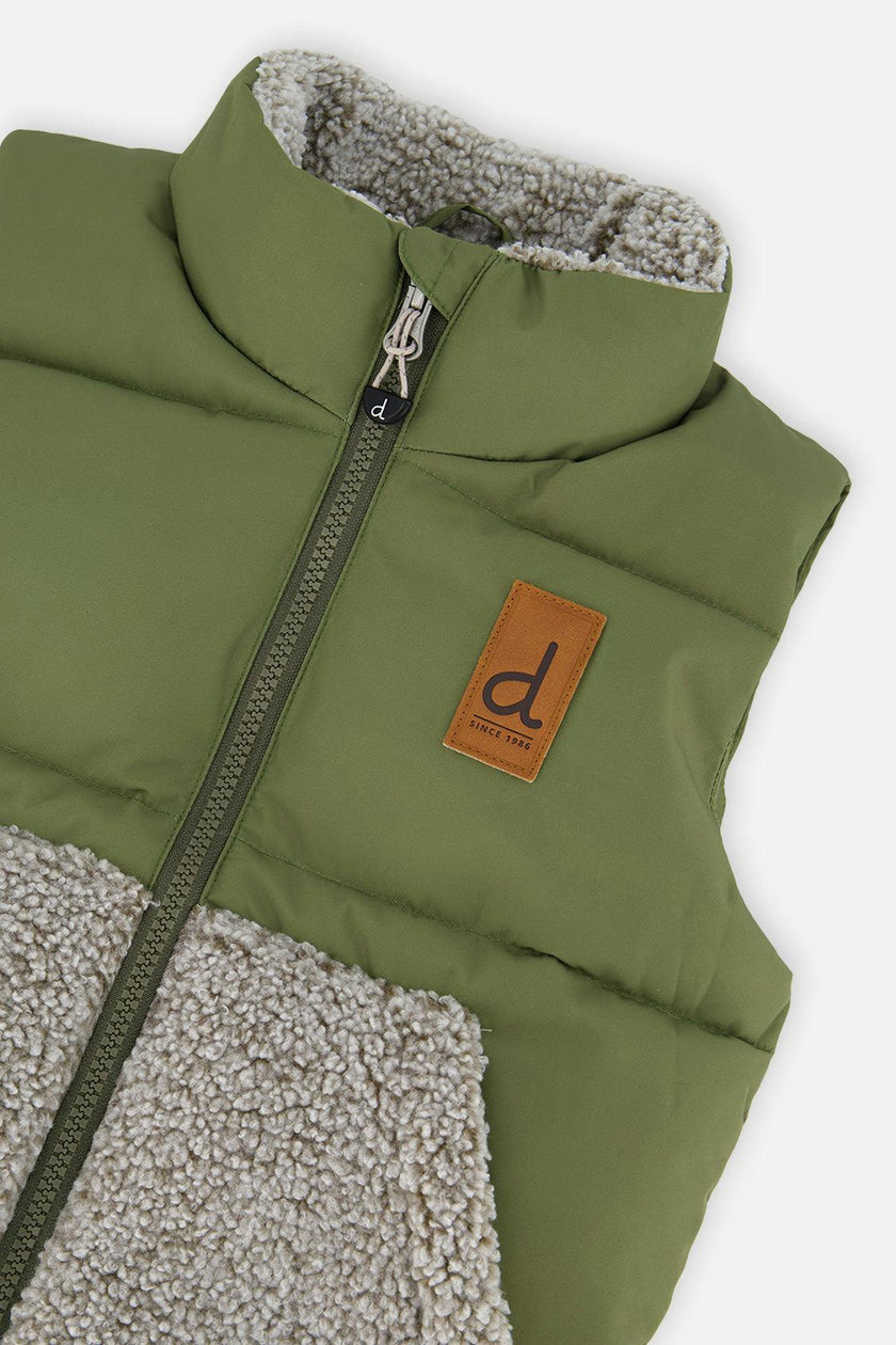 Sleeveless Mid-Season Vest Olive Green