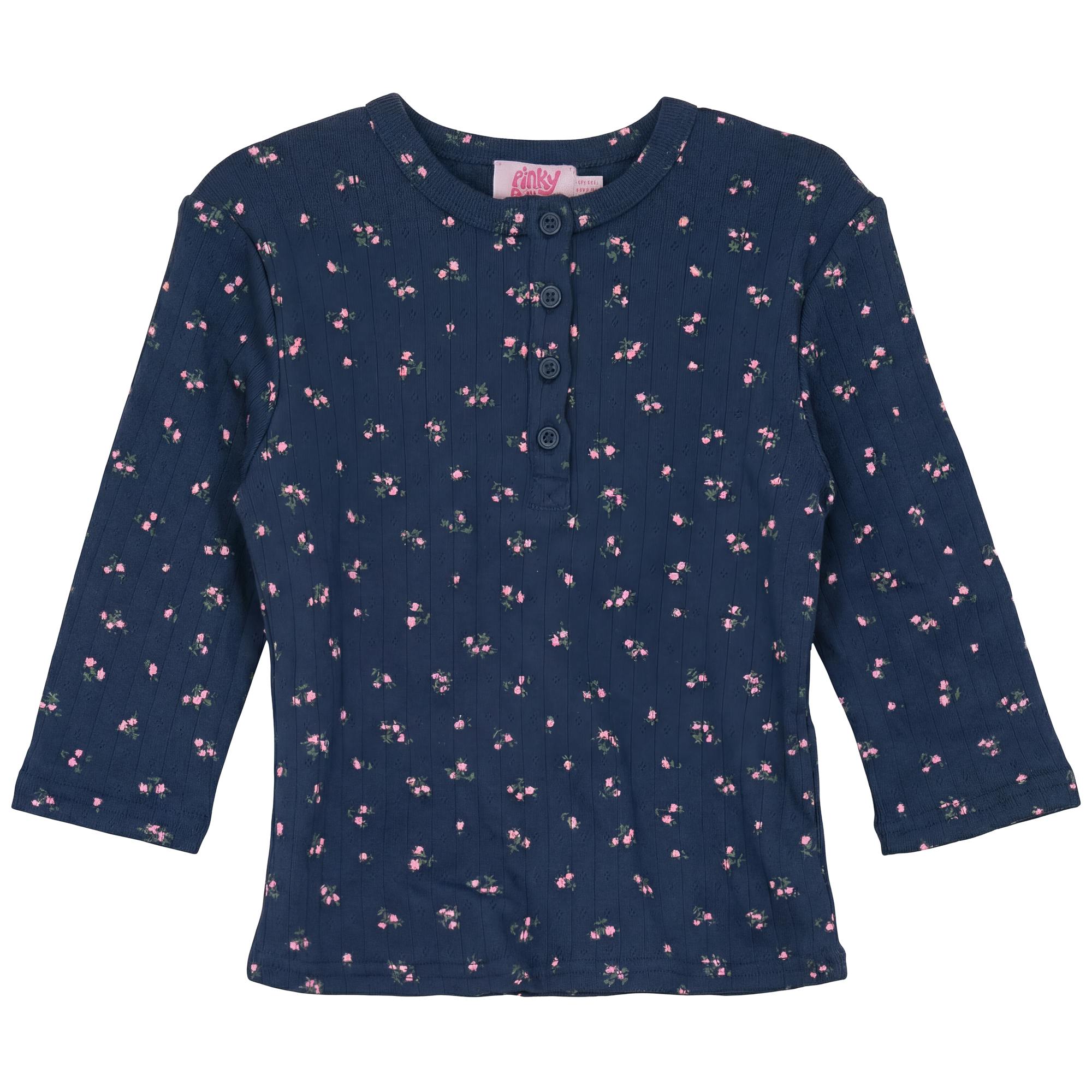 Floral Pointel Henley Top