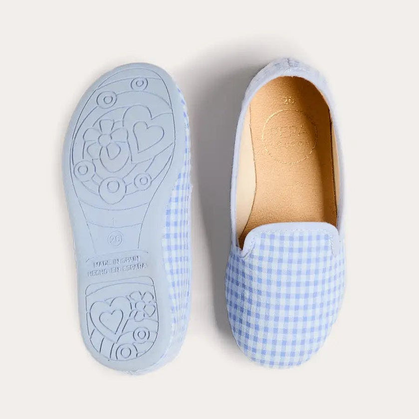 Beauchamp Gingham Slippers in Blue (24-35EU)