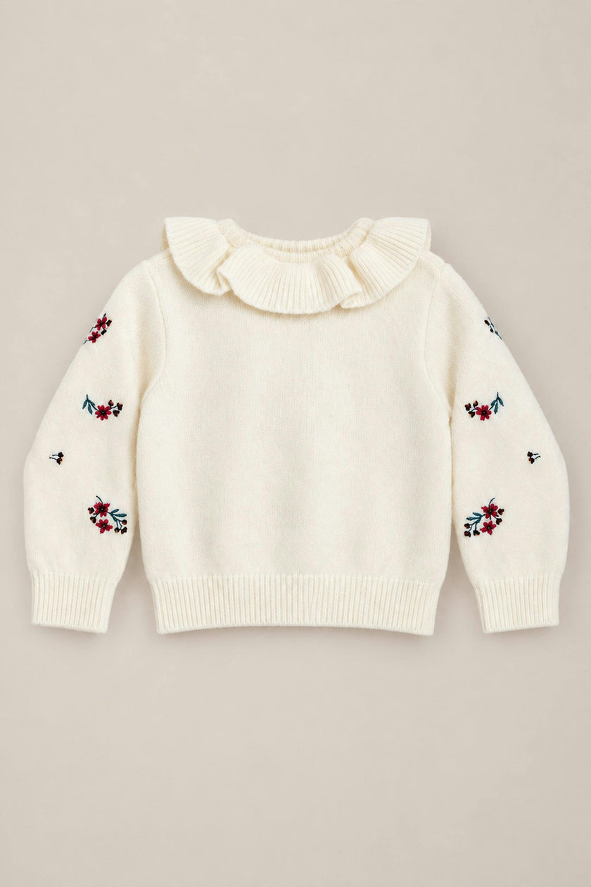 Baby Dottie Cardigan in Ivory Jubilant Bloom