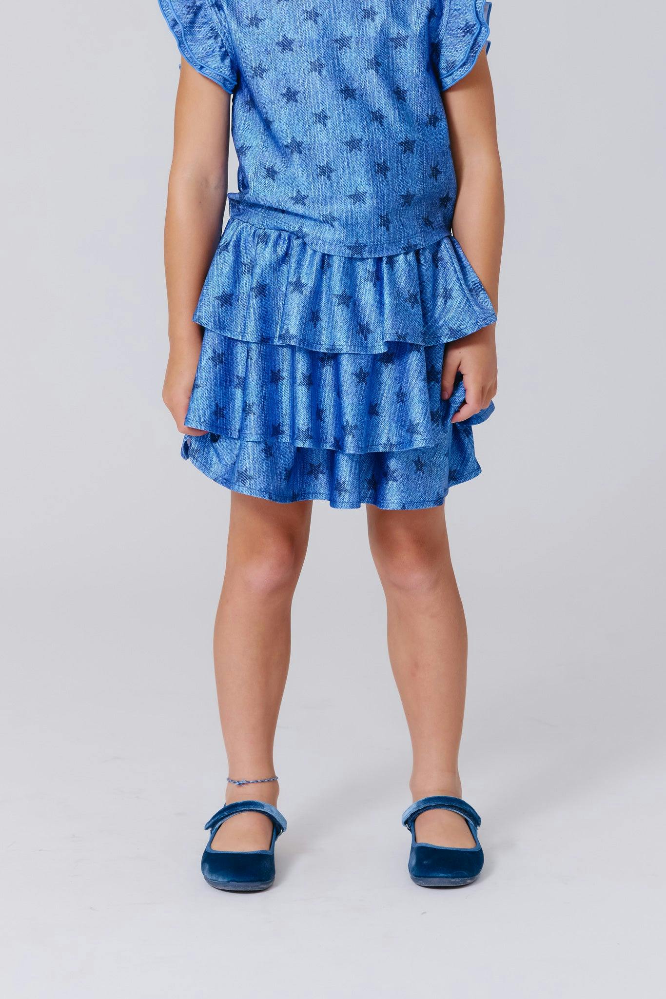 Girls Hi-Shine Tiered Skirt
