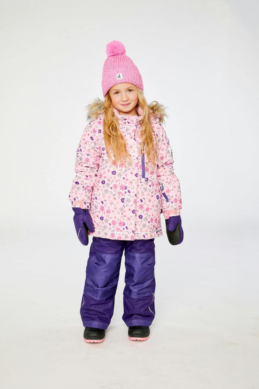 Two Piece Play Snowsuit Pink Mini Flower Print