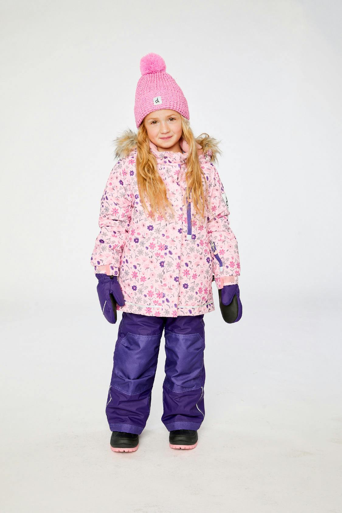 Two Piece Play Snowsuit Pink Mini Flower Print