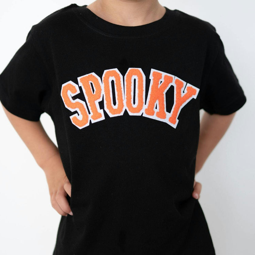 Spooky Orange Patch Halloween Short Sleeve T-Shirt