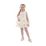 Cream Yelena Lace Ruffle Dress