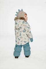 Baby Two Piece Snowsuit Blue Dinosaur Print