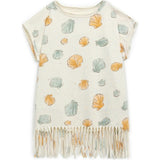 All-Over Clam Print Short Sleeve Dress