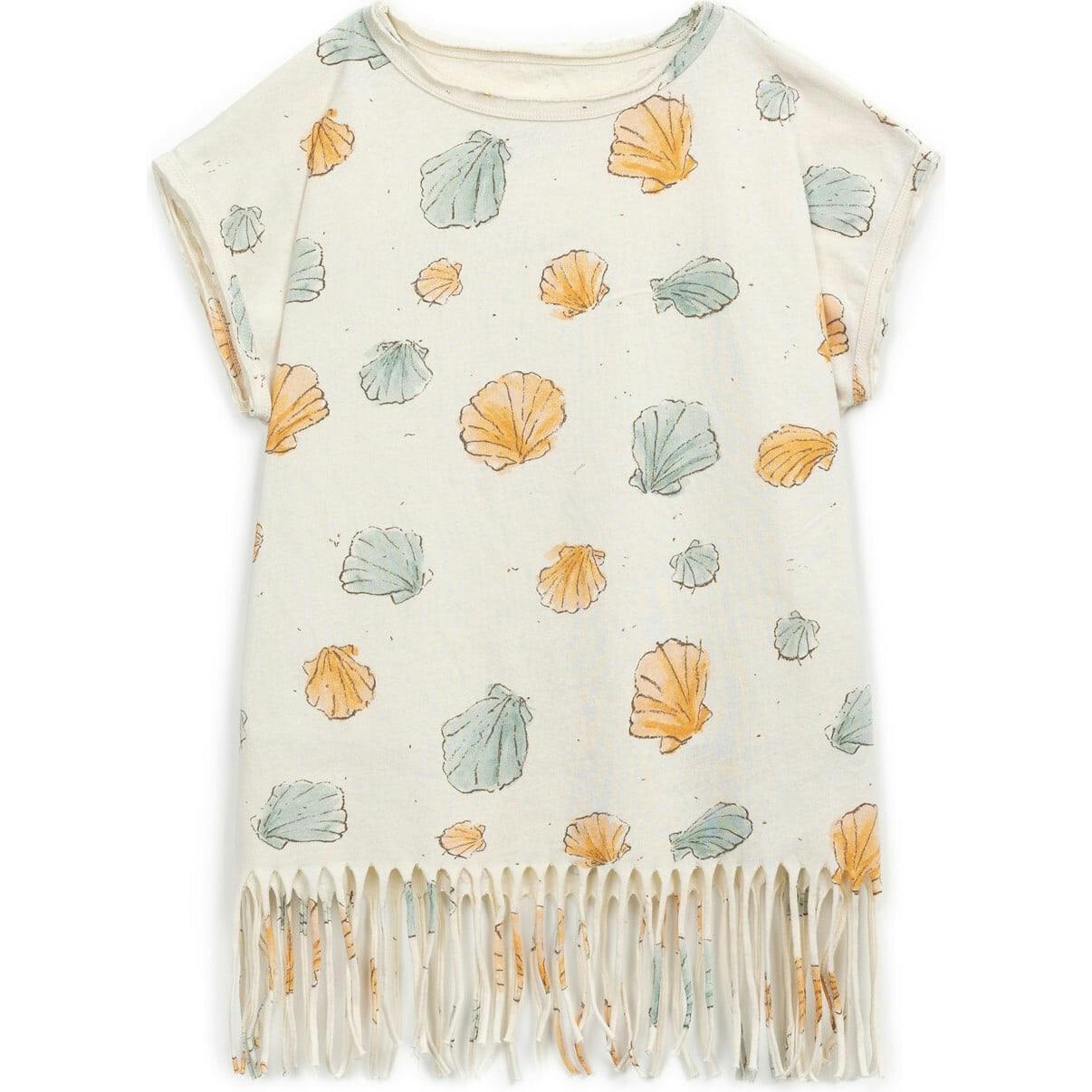 All-Over Clam Print Short Sleeve Dress
