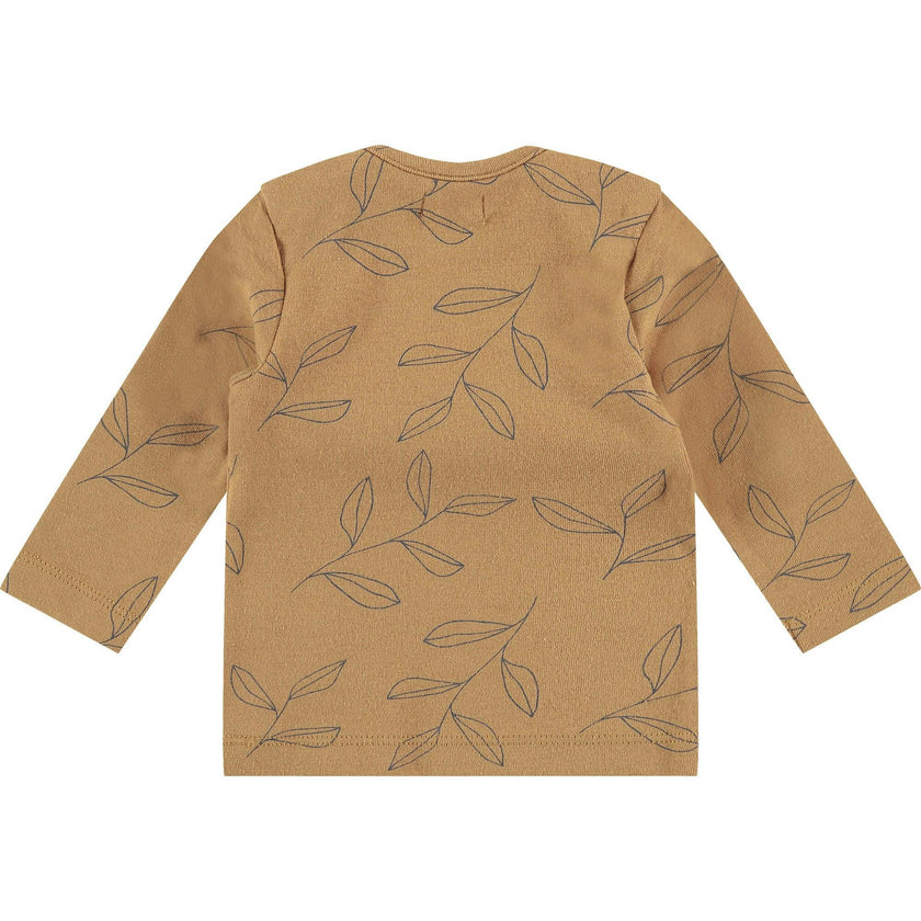 Long Sleeve Leaf Graphic Print Shirt