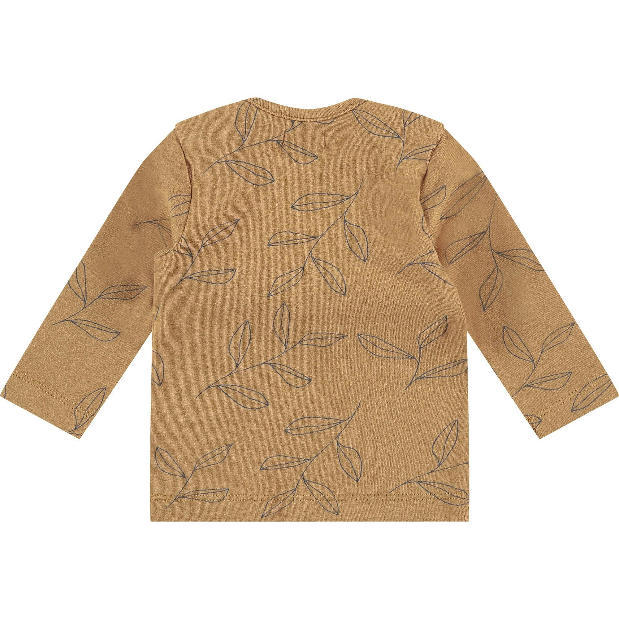 Long Sleeve Leaf Graphic Print Shirt