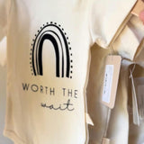Worth The Wait Rainbow Organic Baby Bodysuit
