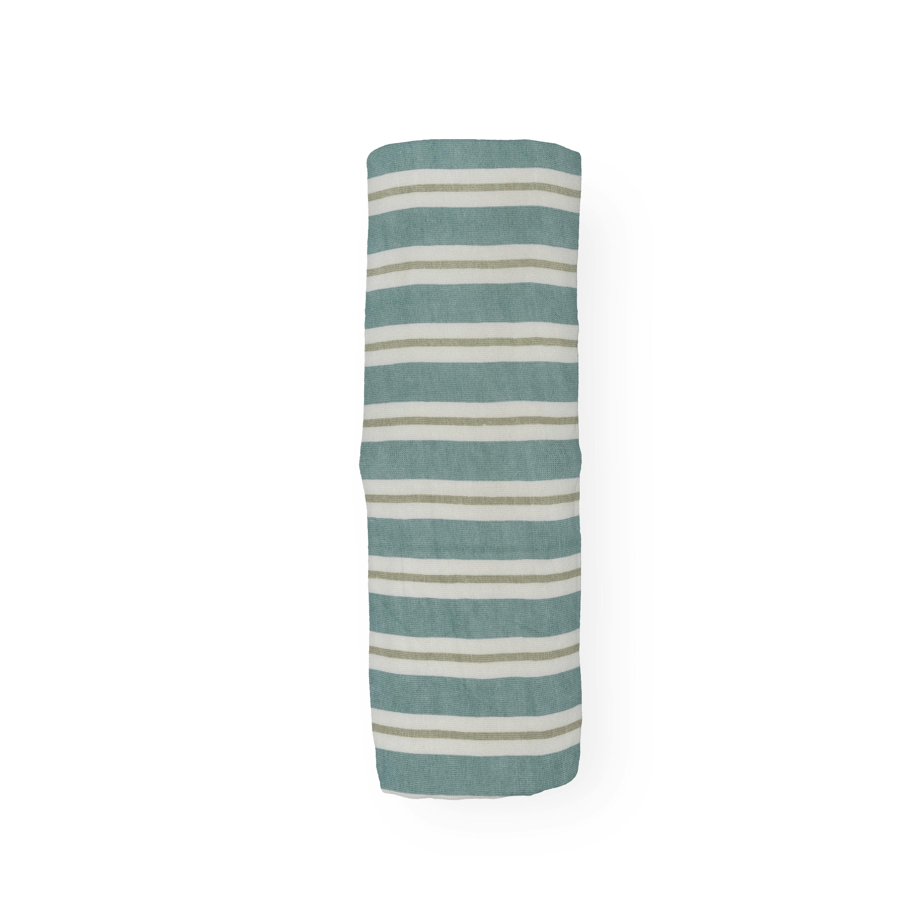 Stretch Knit Swaddle Blanket - Blue Vintage Stripe