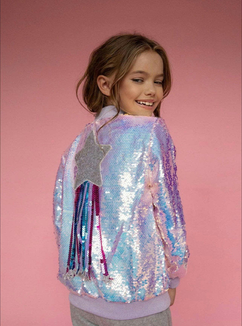 Shooting Star Sequin Bomber
