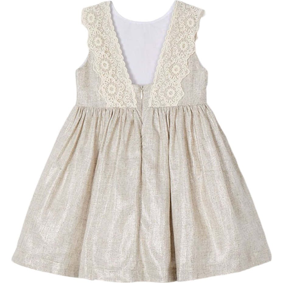 Linen Ornamental Sleeveless Dress