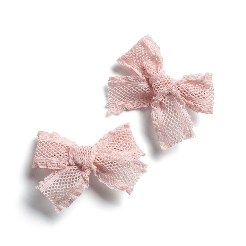 Halo Luxe Mae Lattice Lace Double Clip Set - Ballet Slipper