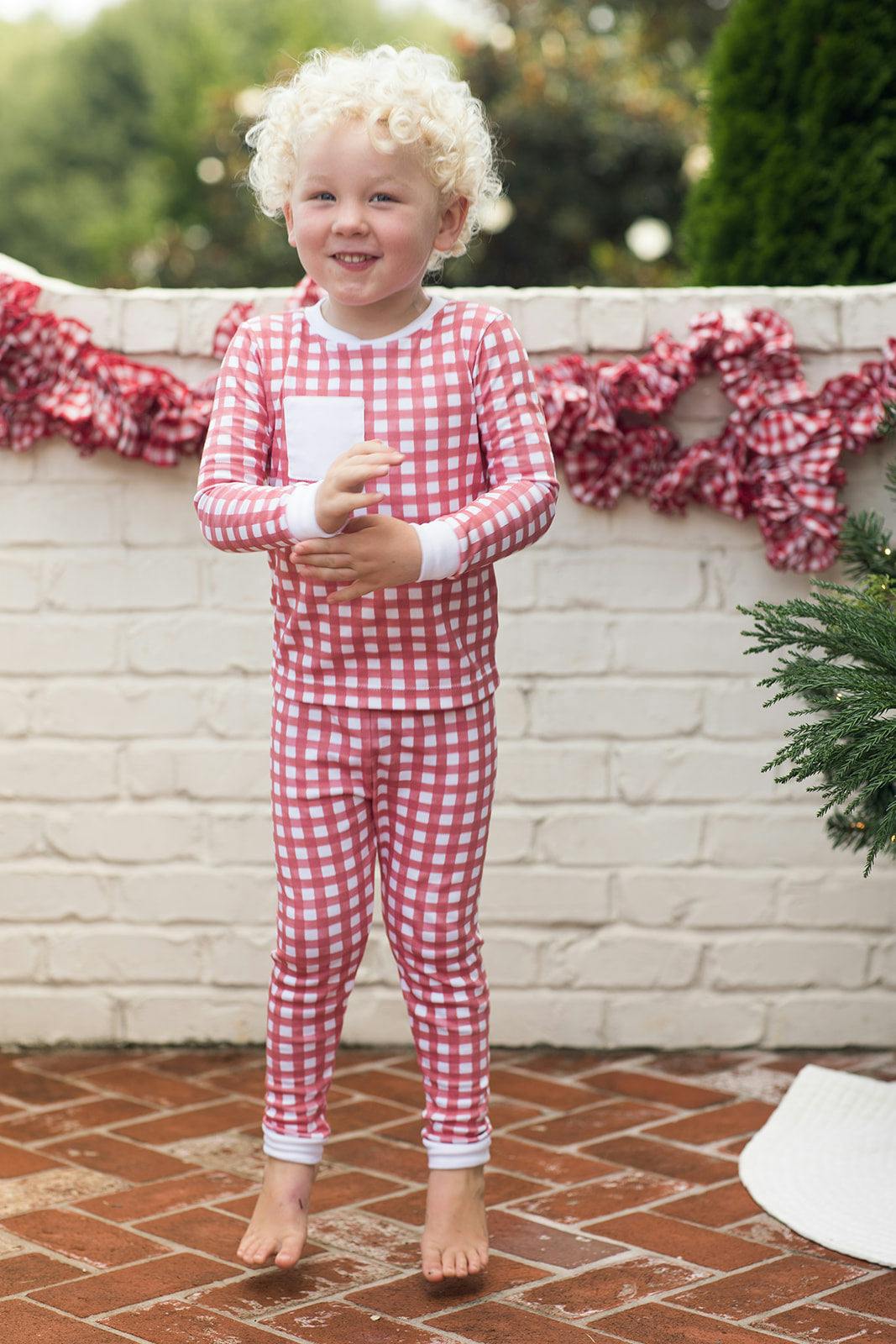 Peppermint Check Boys Pajama