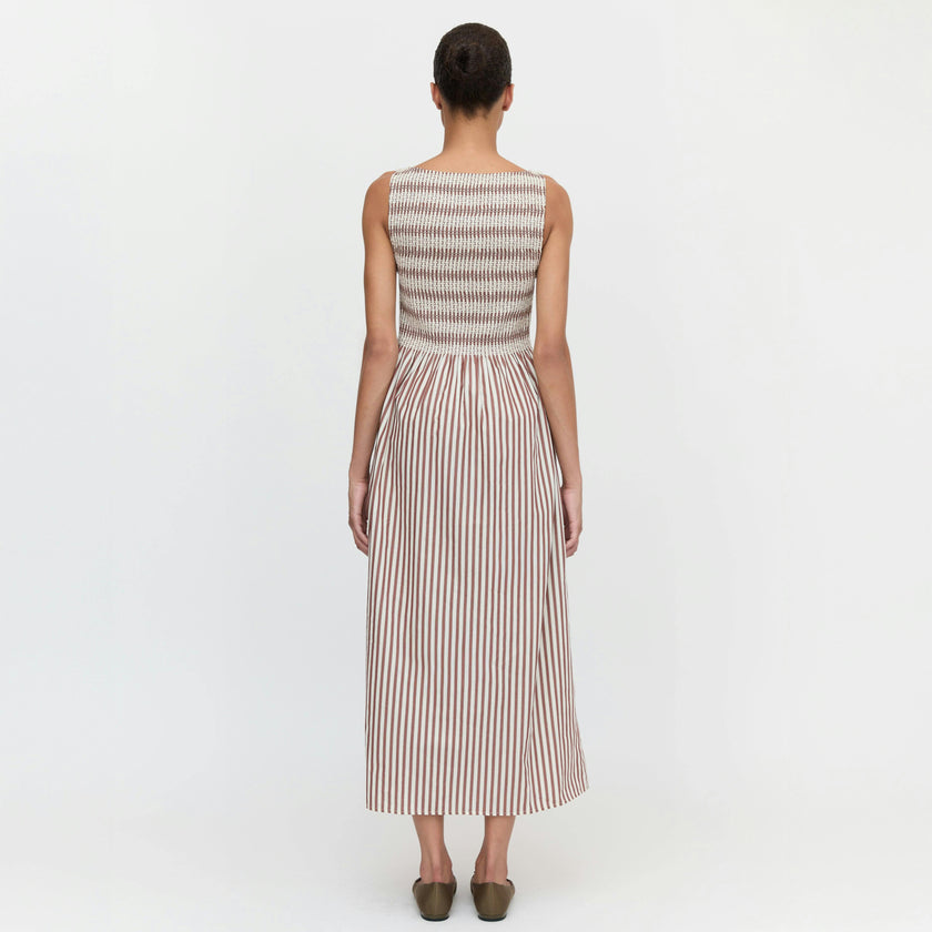 The Cosima Nap Dress - Rust Stripe