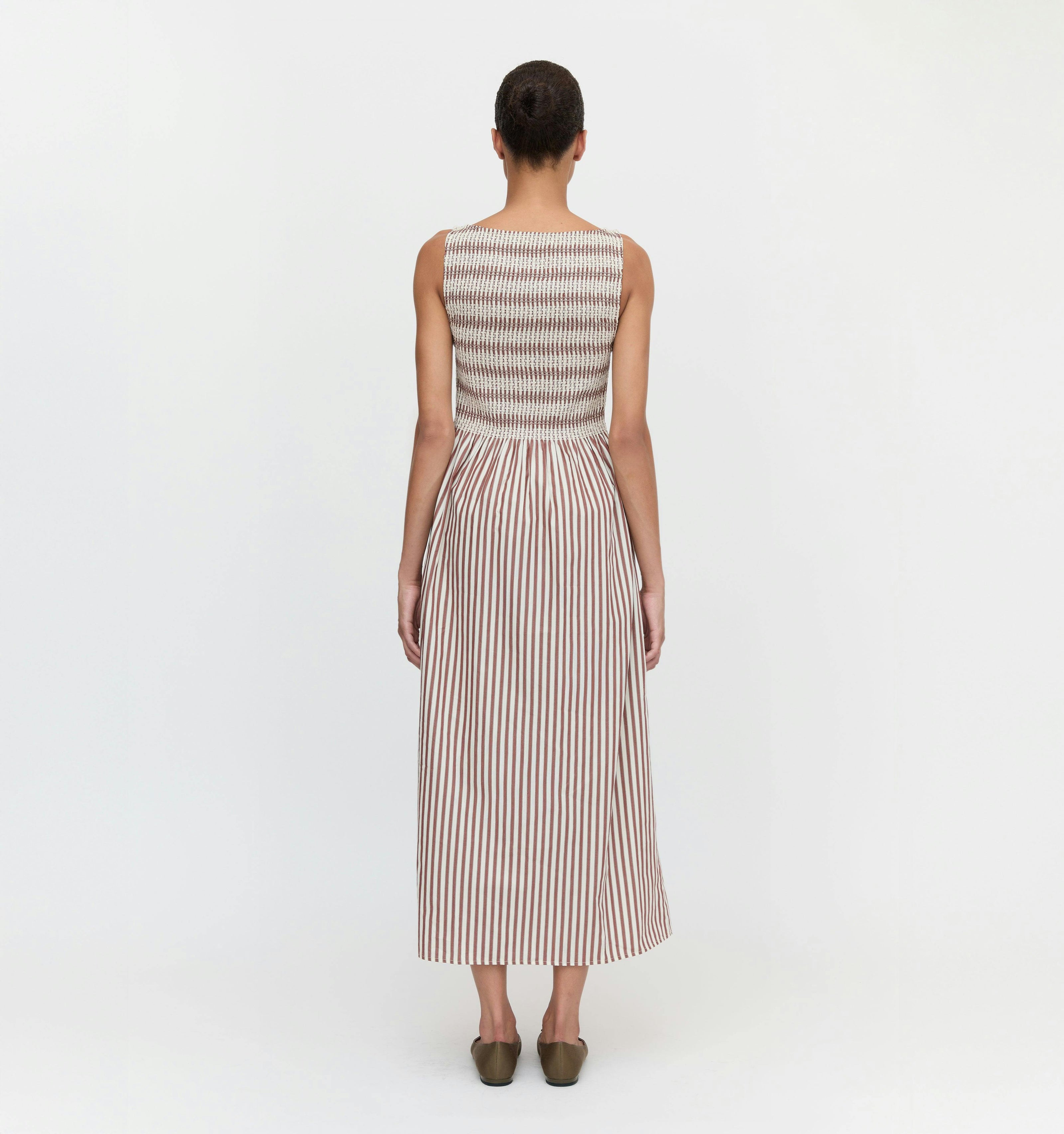 The Cosima Nap Dress - Rust Stripe