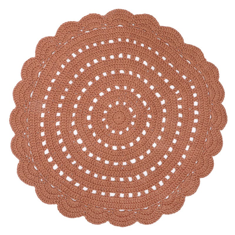 Alma Hand-Crocheted Scalloped Round Rug