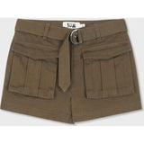 Organic Cotton Cargo Front Short With Belt