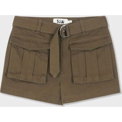 Organic Cotton Cargo Front Short With Belt