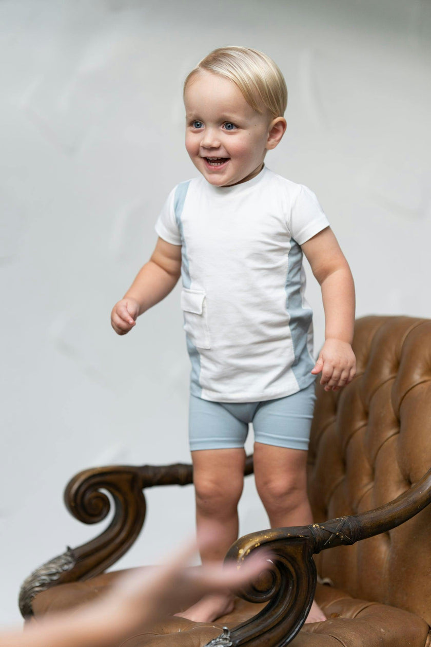 Color-Block Pocket Tee & Short Set
