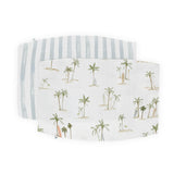 Cotton Muslin Pillowcase 2 Pack - Palm Paradise