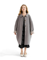 Gray Wool Coat with Peter Pan Collar