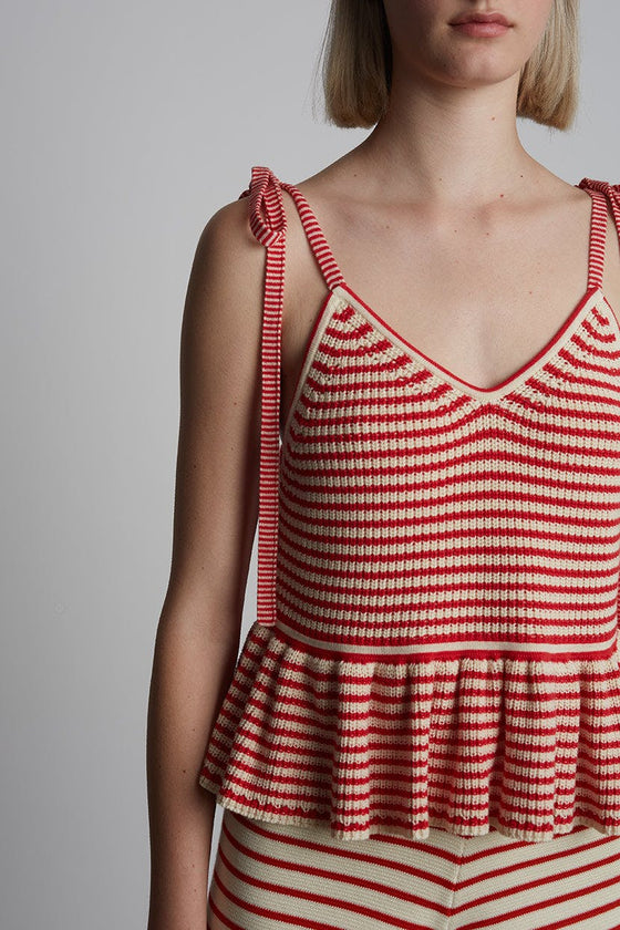 MALI STRIPE CAMI | IVORY + ROSSO STRIPE