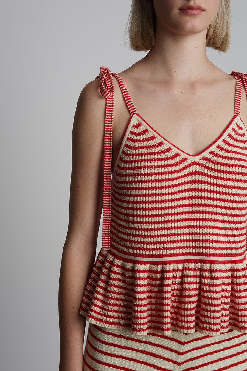 MALI STRIPE CAMI | IVORY + ROSSO STRIPE