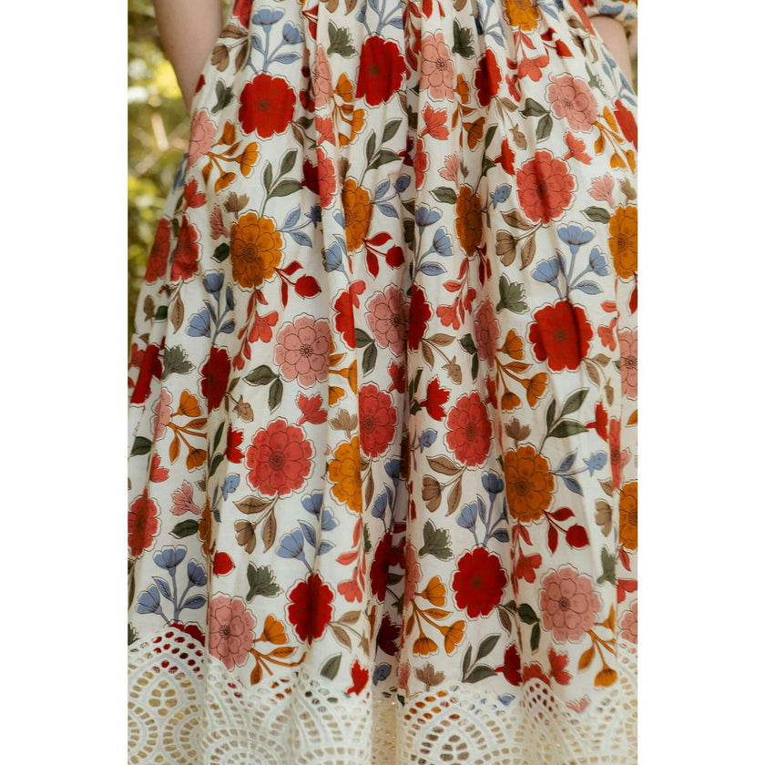 Teagan Dress in Sepia Flower
