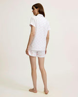 Women's Pima Short Sleeve Short Set in Blushing Bows