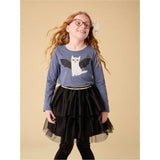 Tiered Tulle Skirt, Black