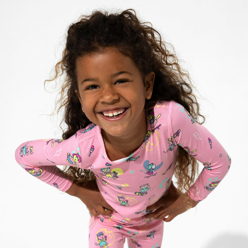 Skater Kitty Kids Bamboo Pajamas
