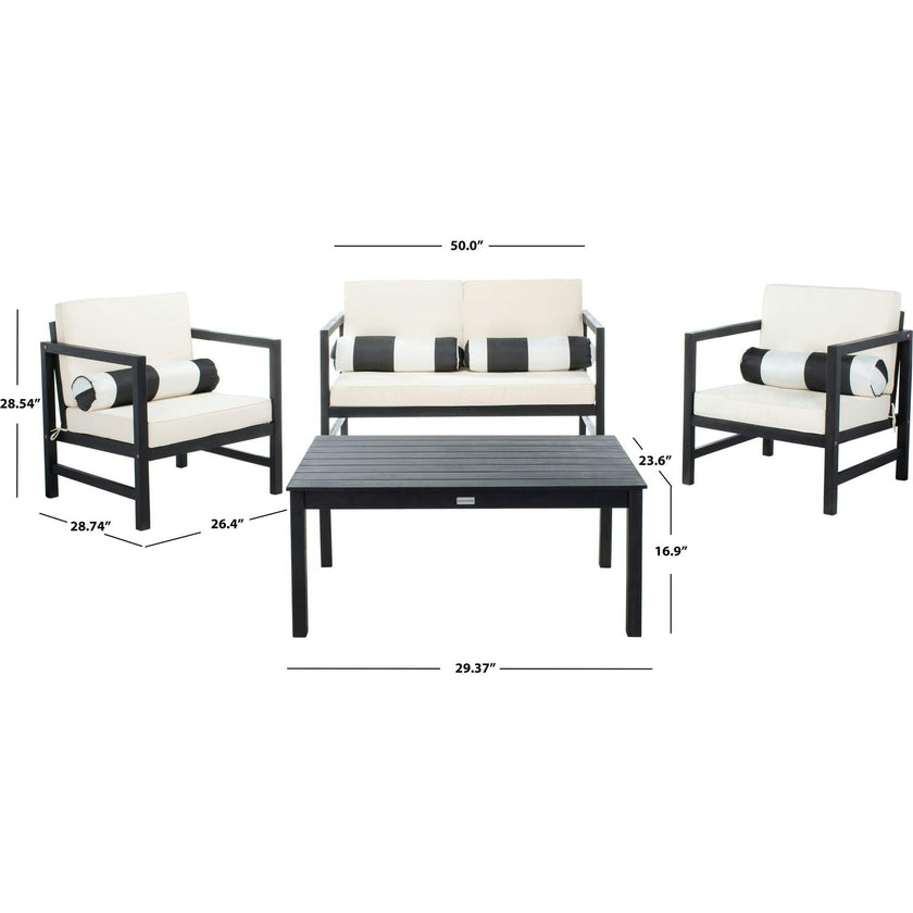 Montez 4-Piece Outdoor Set with Accent Pillows