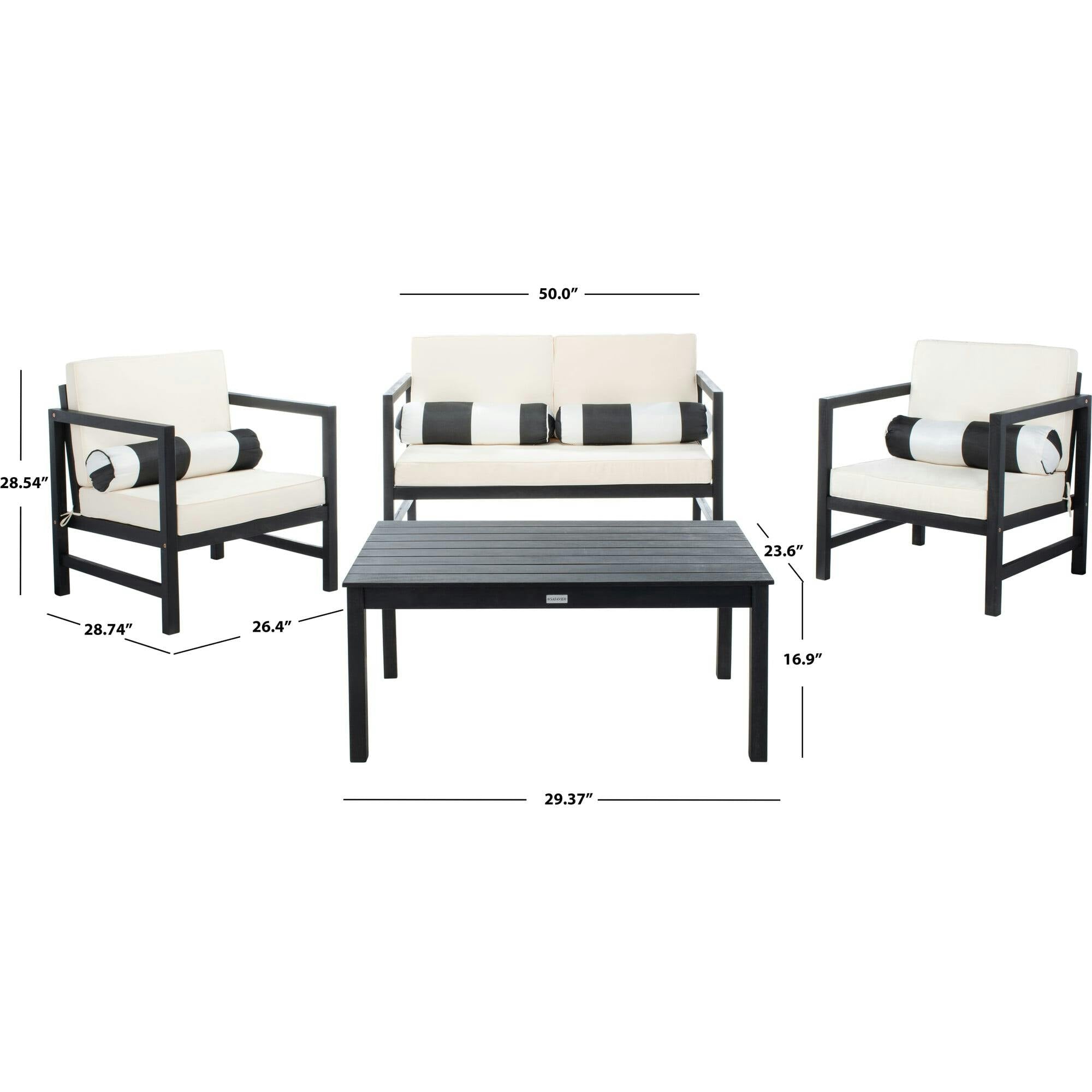 Montez 4-Piece Outdoor Set with Accent Pillows
