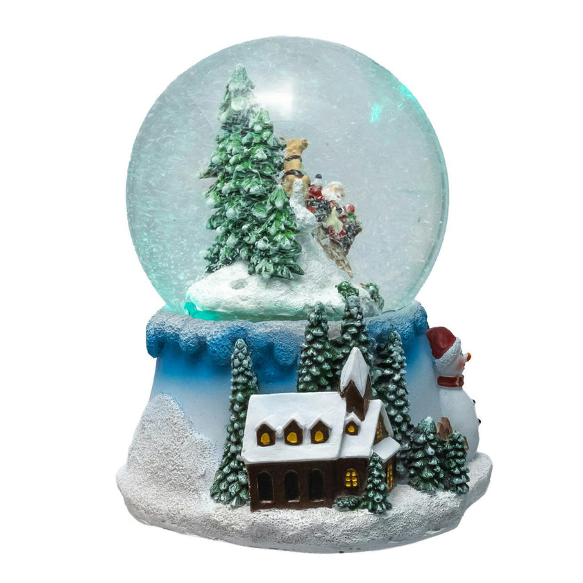 Kurt Adler 100MM Musical Santa, Snowman & Tree Snow Globe