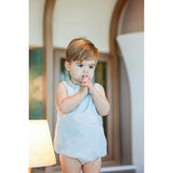 Striped Faux Tab Boys Romper