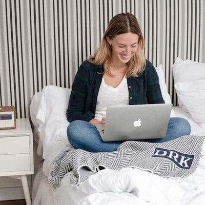 Custom Personalized Sustainable Knit Throw Blanket - Herringbone Initials