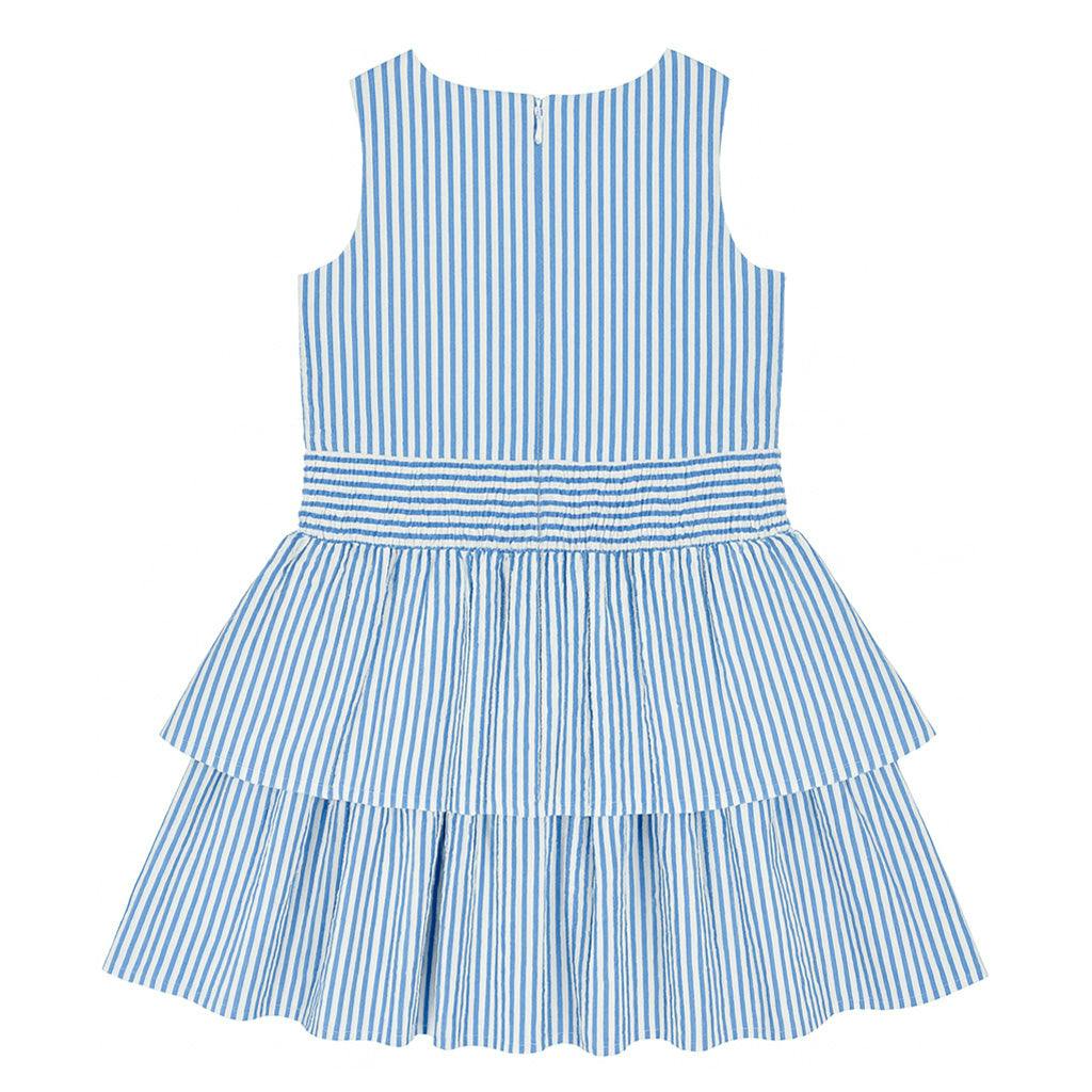 Seersucker Dress With Waist Ruching