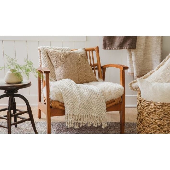 White & Beige Stripe Duvet Cover, White
