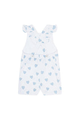 Blue Heart Print Romper