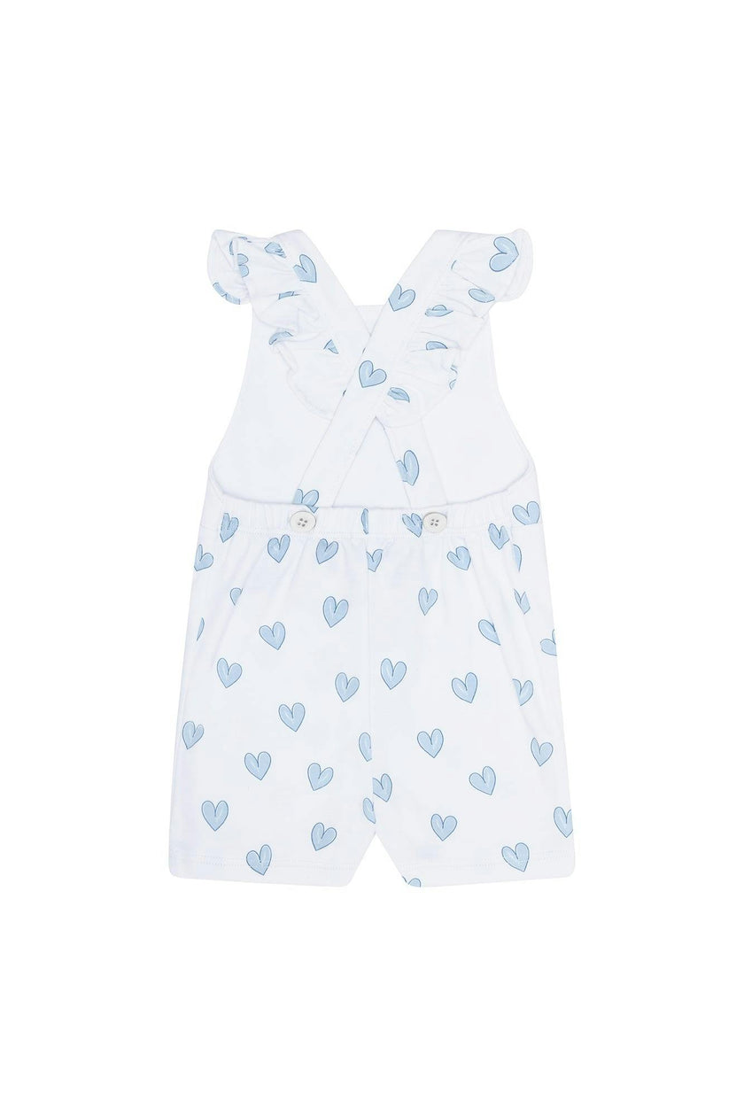 Blue Heart Print Romper