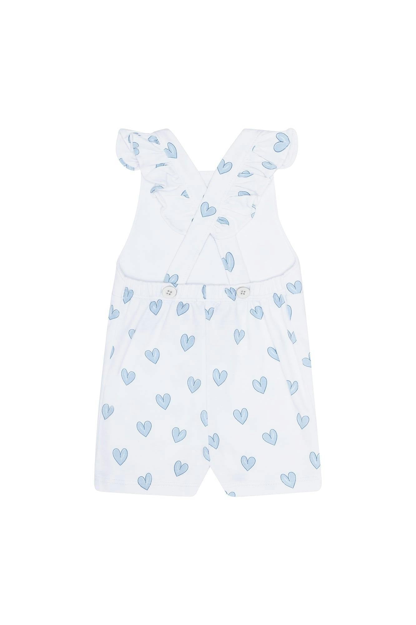Blue Heart Print Romper