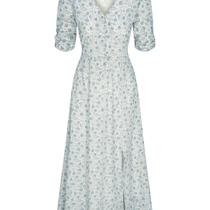 Elaine Dress in Floral Blues