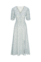 Elaine Dress in Floral Blues