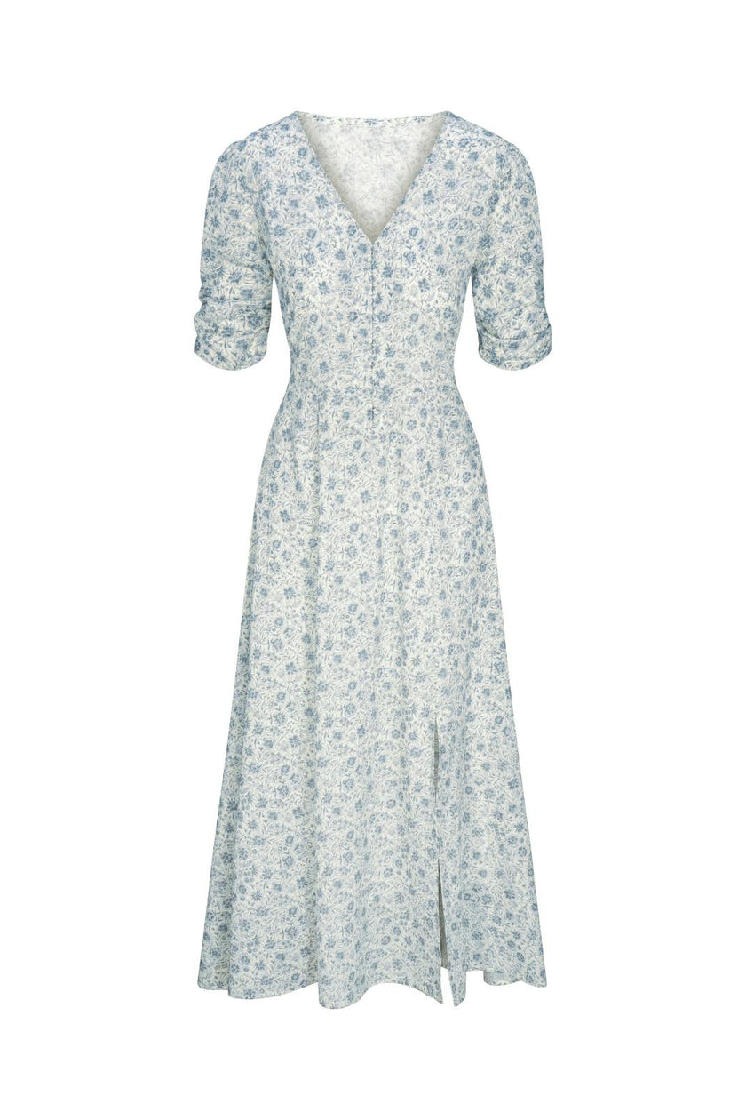 Elaine Dress in Floral Blues